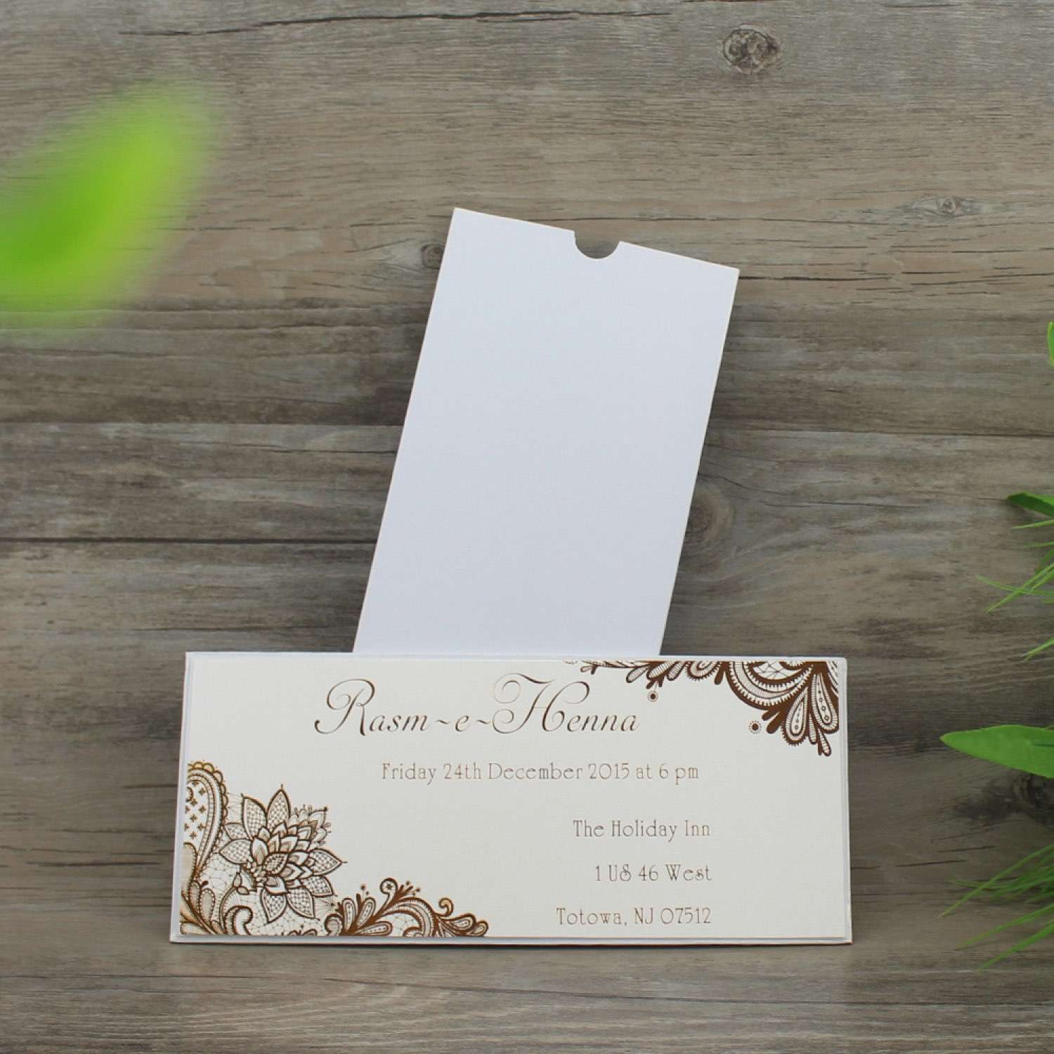 Wedding Invitation Card Hardcover Insert Card with Paper Pocket Foil Printing Customized 